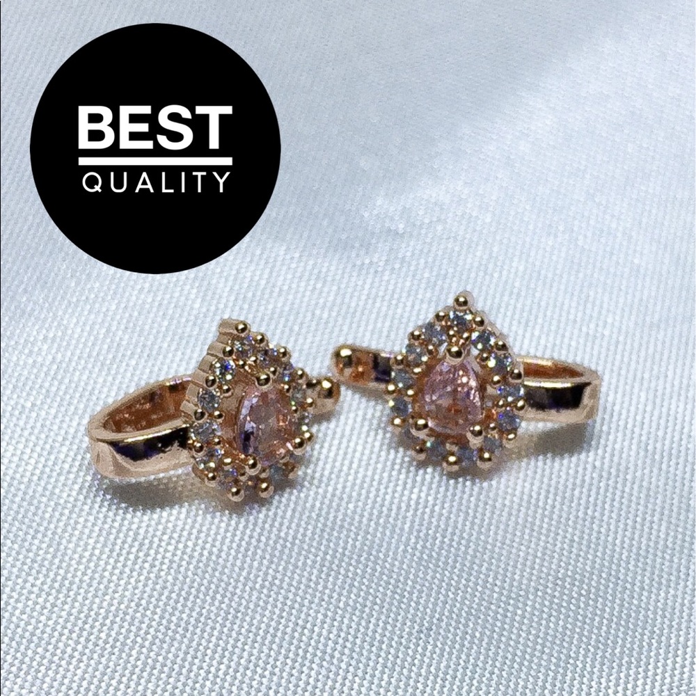 Rose Gold diamond clip on earrings